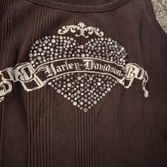 Harley-Davidson Rhinestone Heart Tank Top - Picture 3 of 5